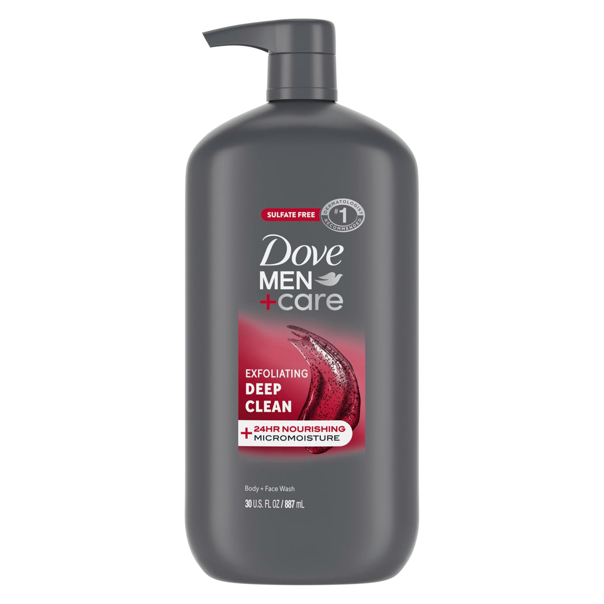 Dove Men Body & Face Wash Exfoliating Deep Clean, with 30 oz DOVE MEN + CARE