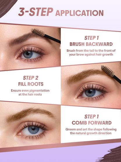 SHEGLAM Airy Tinted Volumizing Brow Mousse Eyebrow Cream Gel Highly Pigmented Shaping Filling Water Removal-Ash Pink SHEGLAM