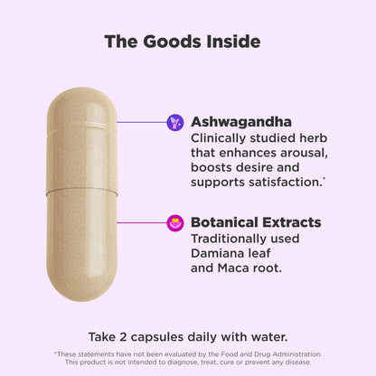 OLLY Lovin Libido Capsules, Boost Desire With Ashwagandha, Maca & Damiana, Vegetarian, Supplement for Women, 20 Day Supply - 40 Count OLLY