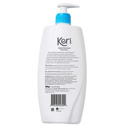 Keri Whole Body Therapy Original, Continuous Moisturization, 3 Essential Moisturizers (Vitamin E, Aloe and Sunflower Seed Oil), 20 Oz Keri