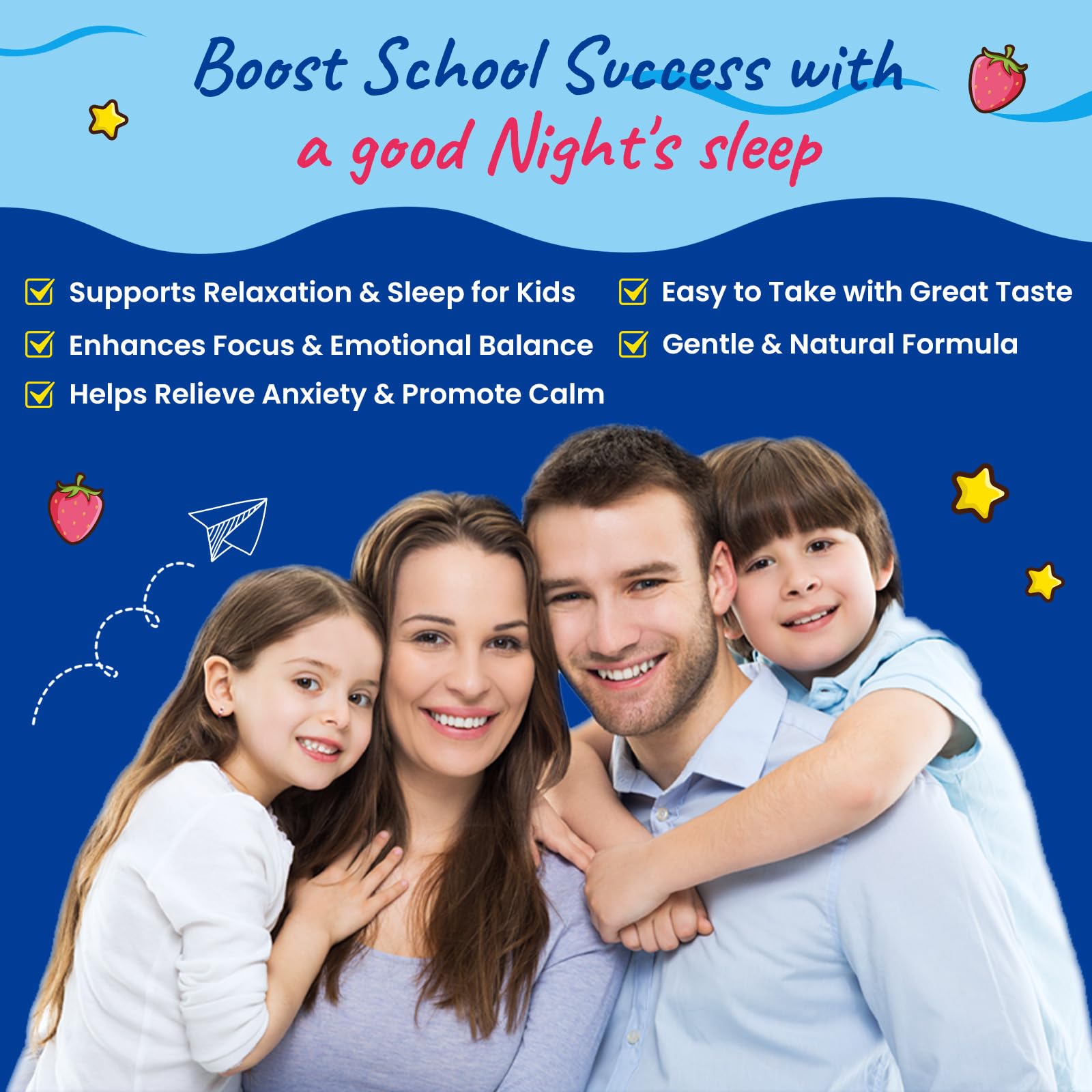 Magnesium Glycinate Gummies for Kids - with L-Theanine, Omega-3, Vitamin B6, D3, Zinc - Kids Magnesium Gummies for Sleep, Relaxation, Calm & Focus - Sugar Free Strawberry 60ct Hovika buy australia supplements