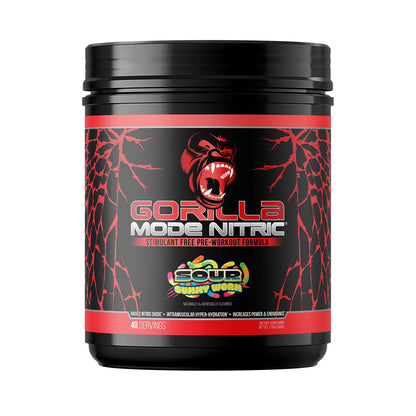 Gorilla Mode Nitric Upgraded Stimulant Free Pre-Workout – Best Tasting and Most Effective Stimulant Free Pre-Workout/Massive Pumps · Vasodilation · Power / 776 Grams (Cherry Blackout)