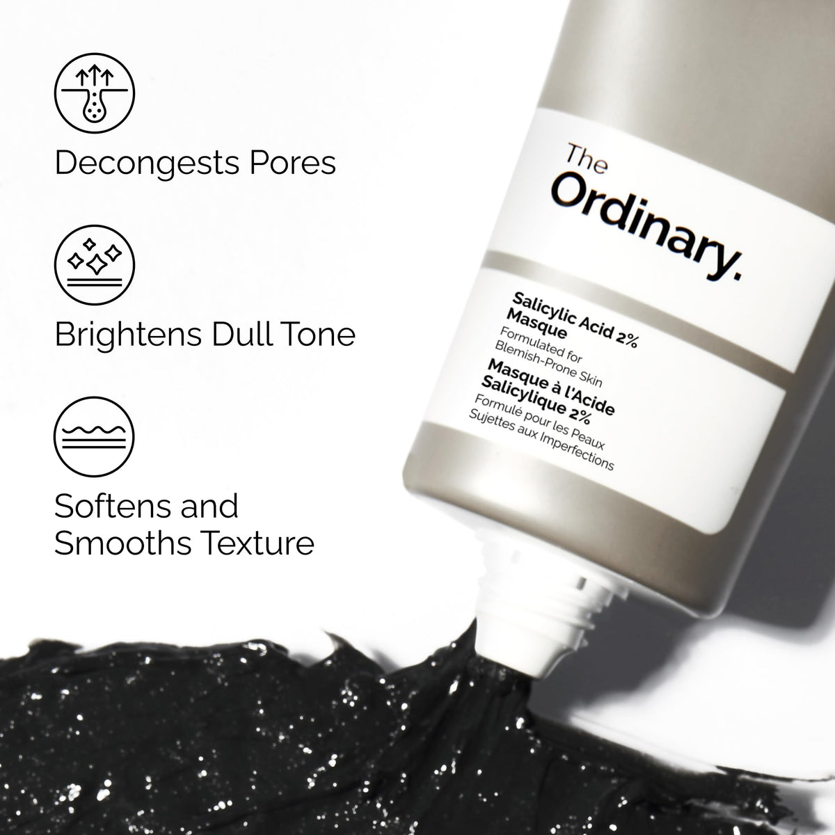 The Ordinary Salicylic Acid 2% Masque, Clarifying Charcoal & Clay Mask for Blemish-Prone Skin, 1.7 Fl Oz The Ordinary