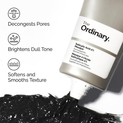 The Ordinary Salicylic Acid 2% Masque, Clarifying Charcoal & Clay Mask for Blemish-Prone Skin, 1.7 Fl Oz The Ordinary
