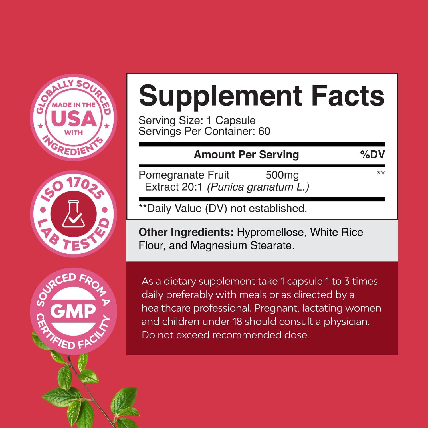 Advanced Pomegranate Extract Capsules - Powerful Antioxidant & Healthy Heart Support - Easy To Swallow Pomegranate Supplement - Superfood for Energy & Gut Health Support - Third Party Tested - 60 Ct Gsupps Australia