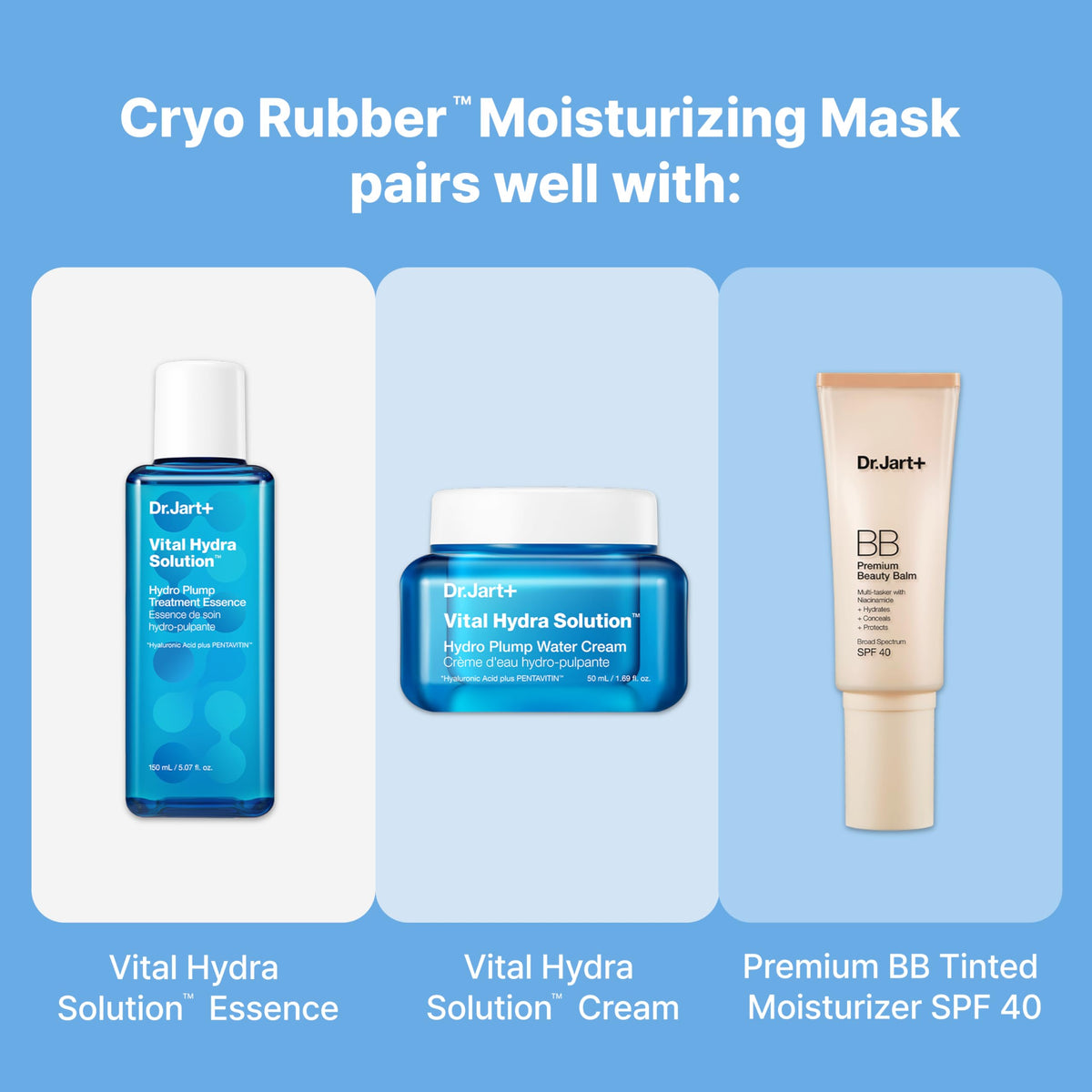 Dr.Jart+ Cryo Rubber Moisturizing and Cooling Korean Face Mask with Hyaluronic Acid and Peptides| Korean Skin Care Dr.Jart+