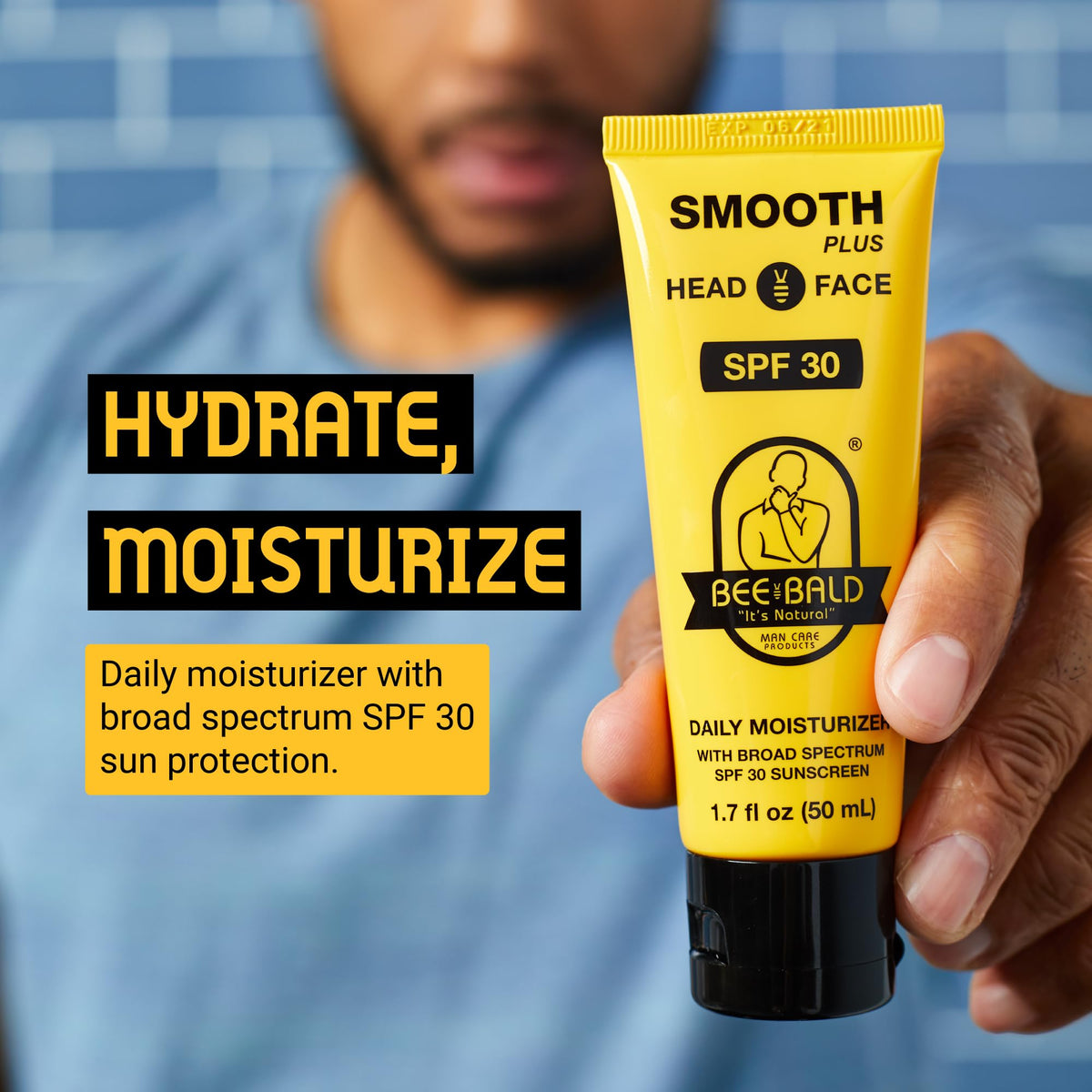 Bee Bald SMOOTH+ Head & Face Sunscreen SPF 30, Scalp Moisturizer, 1.7 fl oz Bee Bald