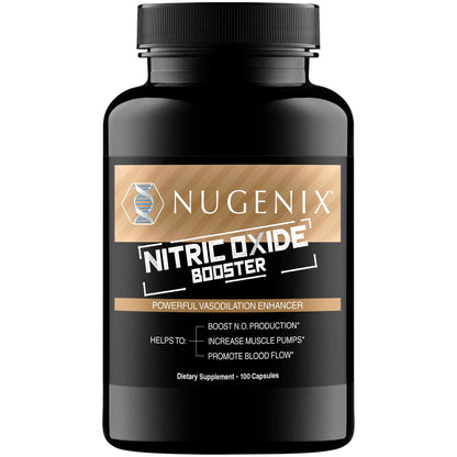 Nugenix Nitric Oxide Booster Supplement - Nitric Oxide Flow, L-Arginine, L-Citrulline, Pine Bark Extract - Vasodilator - 100 Capsules Nugenix