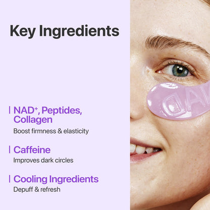 numbuzin No.9 Eye Patches, NAD+ Collagen Jelly Eye Masks with Peptides, Caffeine & Niacinamide, Cooling Under Eye Patches for Puffy Eyes & Eyebags, Skin Hydrated in Summer, 5 Pairs (10 Patches) numbuzin