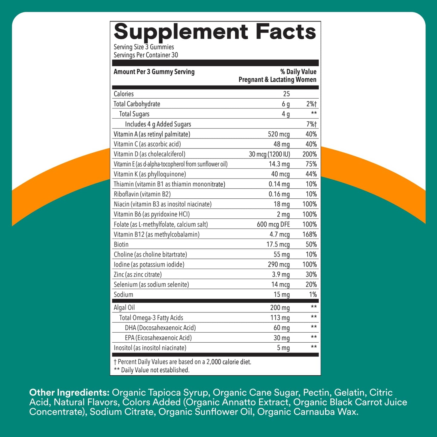 SmartyPants Prenatal Multivitamin Gummies with Omega 3 DHA/EPA, Methylfolate, Biotin, Vitamins D3, C, B12, B6, A, K, and Zinc, Gluten Free, Clean Label SmartyPants