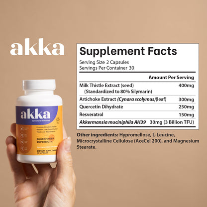 AKKA - Akkermansia Probiotic Liver Cleanse Detox & Repair - Liver Health Supplement for Energy, Digestion & Metabolism with Akkermansia Muciniphila (AKKA Superbiotics), AKKA