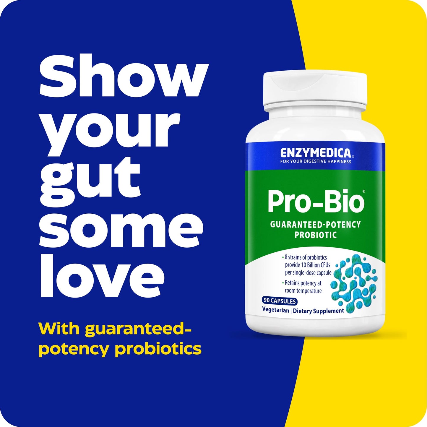 Enzymedica Pro-Bio Probiotic Supplement for Digestive & Gut Health - Daily Probiotic Capsules for Women & Men, 10 Billion CFU, Helps Reduce Gas & Bloating, Stomach Acid Resistant - 120 Caps Gsupps Australia