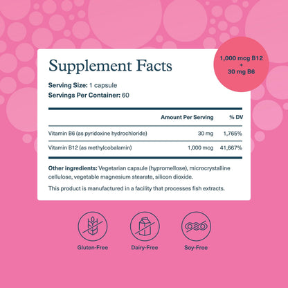Youtheory B12B6 - Vitamin B12 & B6 - Supports Mood, Nervous System & Metabolism* - Aids Memory & Stress Management* Youtheory