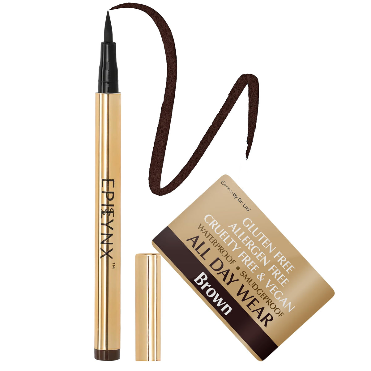 EPILYNX All Day Waterproof Liquid Eyeliner, Brown 2mL EPILYNX