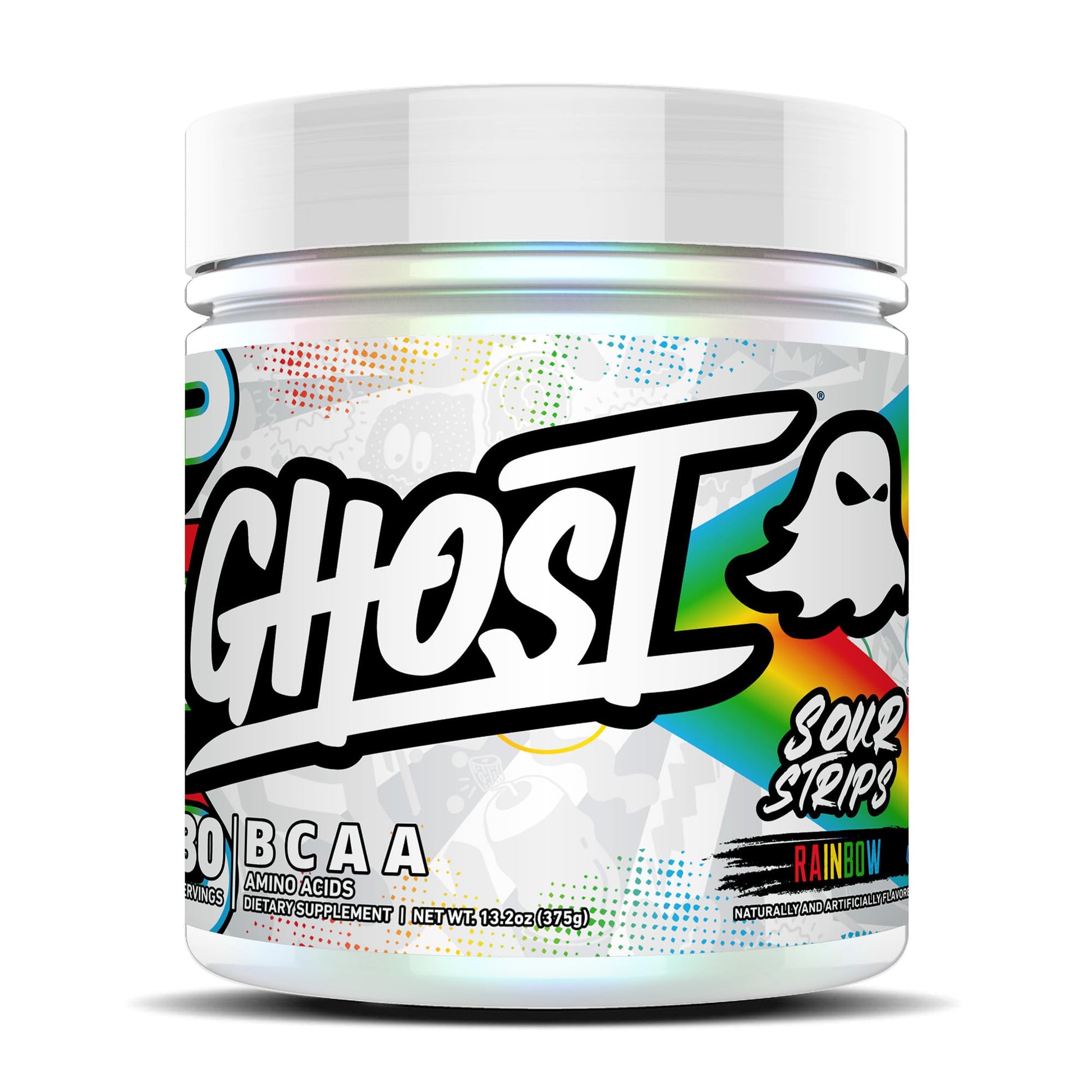 GHOST BCAA Powder Amino Acids Supplement, Sour Strips - 30 Servings - Sugar-Free Intra, Post & Pre Workout Amino Powder GHOST buy australia supplements