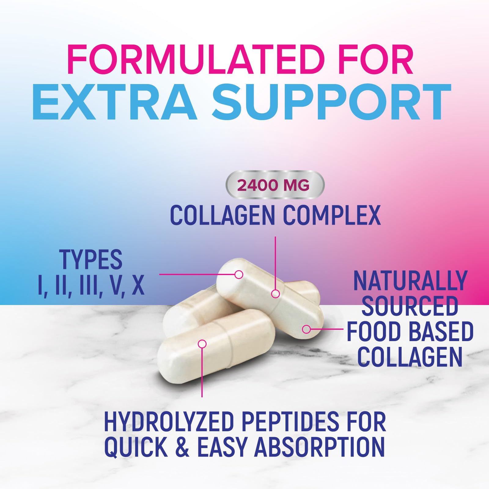 Multi Collagen Pills 2400 mg - Advanced Types I, II, III, V, X - Hydrolyzed Multi Collagen Peptides Pills, Collagen Supplements for Women & Men - Hair, Skin, & Nail Support Supplement - 120 Capsules Nature's Nutrition buy australia supplements