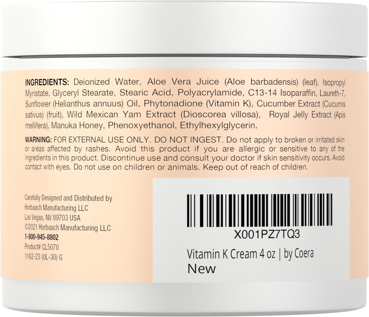 Coera Vitamin K Cream 4 oz Coera
