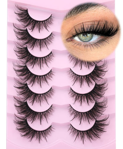 Fox Eye Lashes Wispy Faux Mink Lashes Volume Fairy Cat Eye Lashes That Look Like Extensions Spiky Fake Eyelashes 20mm Long Lash with Spikes Kiromiro