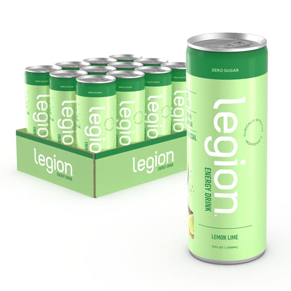 Legion Energy Drink - Naturally Sweetened and Flavored Healthy Energy Drinks - Sugar Free Energy Drinks w/Natural Caffeine, Theanine, Taurine, Citicoline and B Complex Vitamins (12 Pack) Fruit Punch