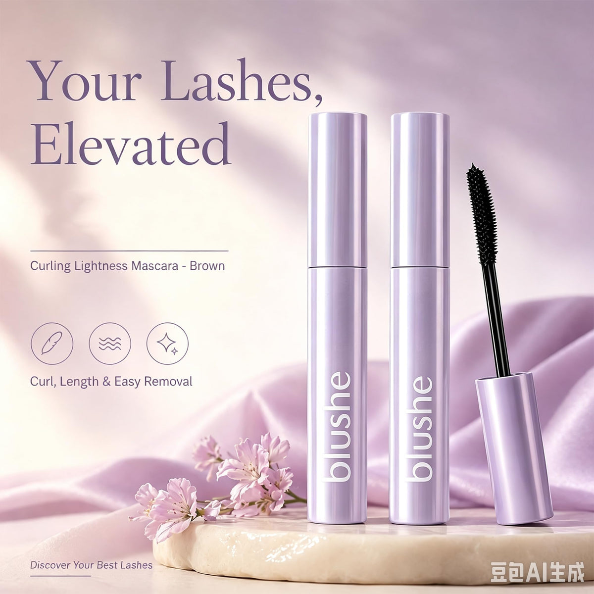 2pcs Blushe Lash Serum Mascara, New Upgrade Blush Korean Mascara, Lengthening & Volumizing Fiber Lash Makeup For Defined, Full Lashes, Smudge Resistant Generic