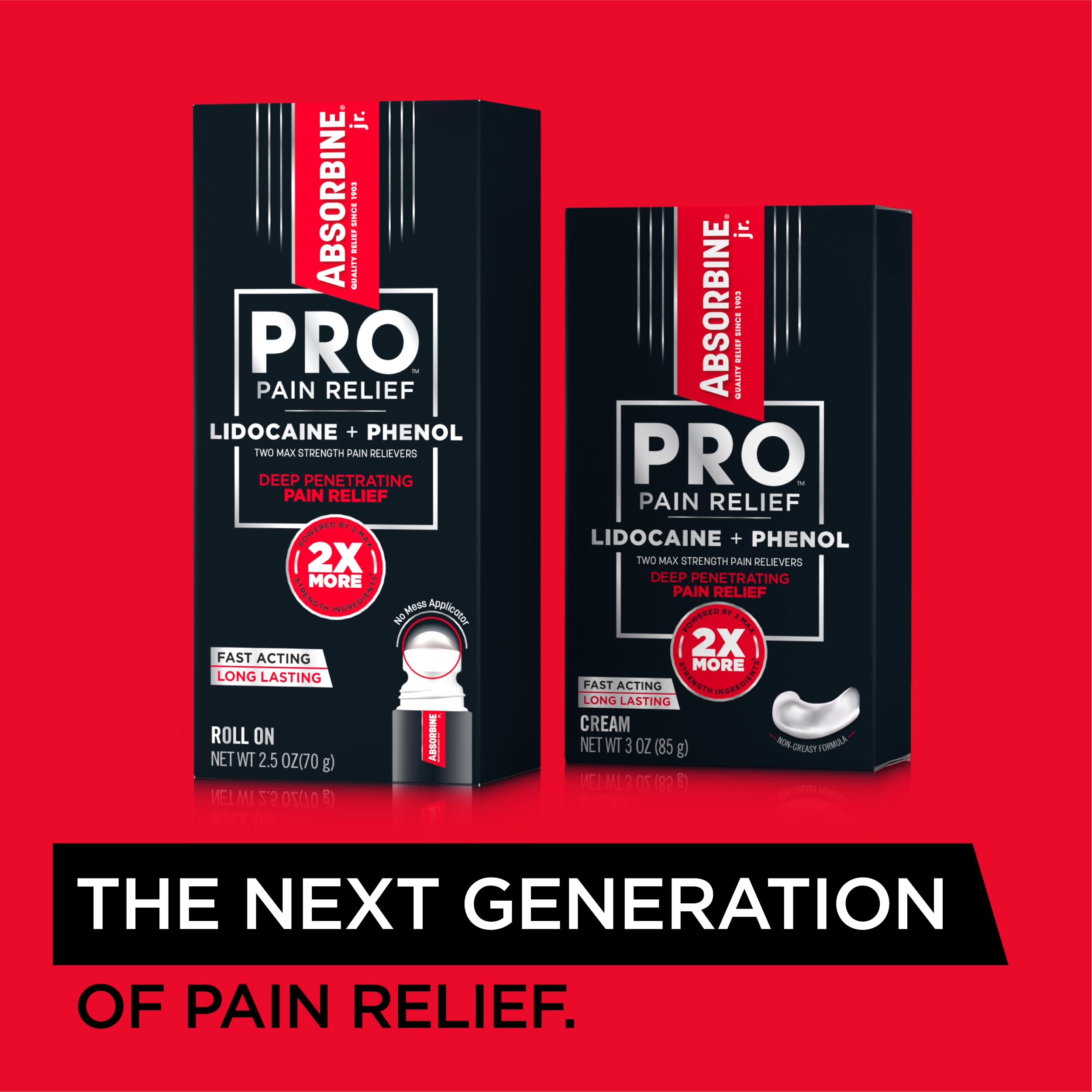 Absorbine Jr. PRO Maximum Strength Lidocaine Roll-On for Targeted Nerve and Muscle Pain Relief, 4% Lidocaine + 1.5% Phenol, Fast Acting & Long Lasting, 2.5 oz ABSORBINE JR. buy australia supplements