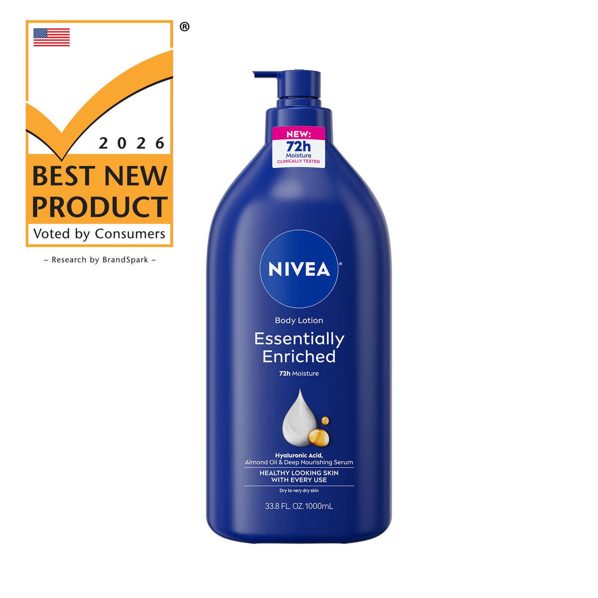 NIVEA Essentially Enriched Body Lotion Very Dry Skin, 33.8 Fl Oz Value Size NIVEA