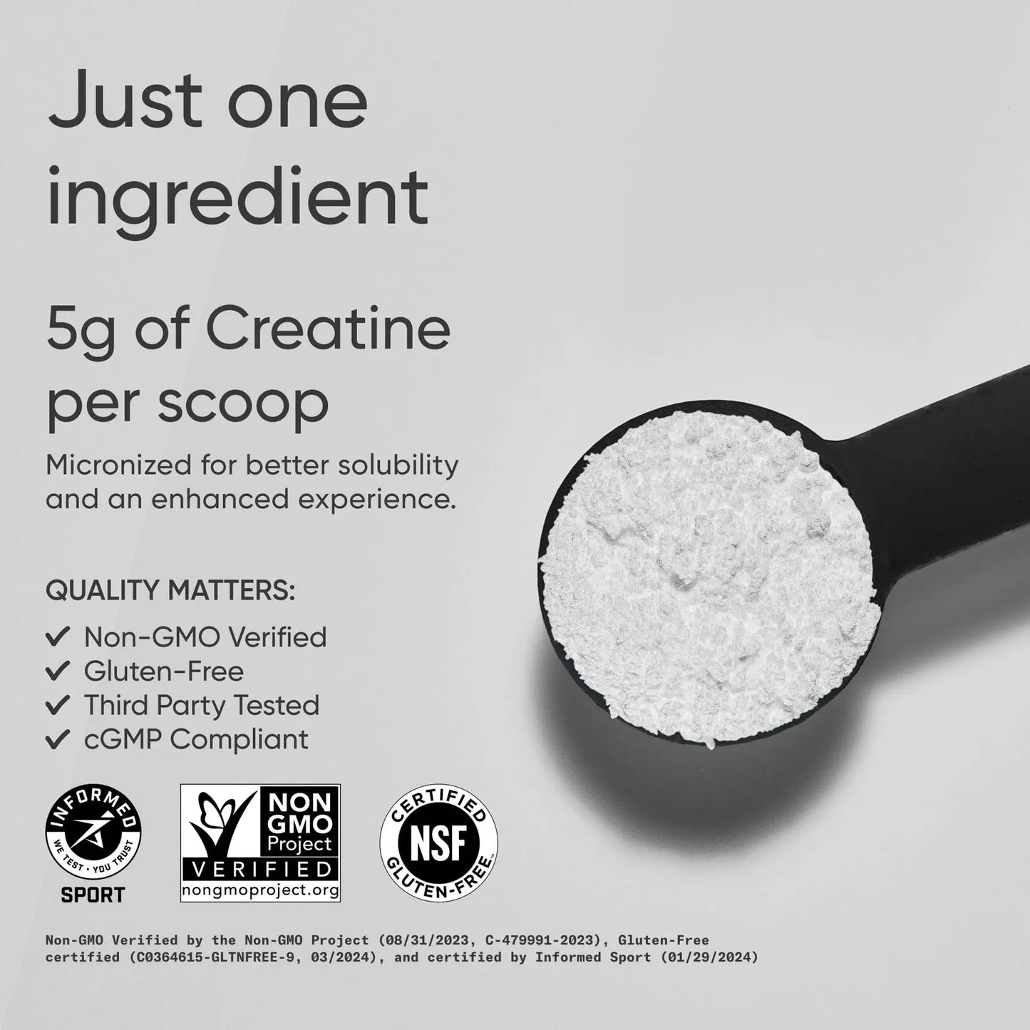 Sports Research Creatine Monohydrate - Gain Lean Muscle, Improve Performance and Strength and Support Workout Recovery - 5 g Micronized Creatine - 10.58 oz Sports Research