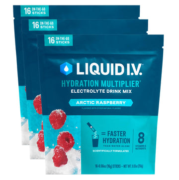 Liquid I.V.® Hydration Multiplier – Arctic Raspberry | Electrolyte Powder Drink Mix | 3 Pack (48 Servings) Liquid I.V. buy australia supplements