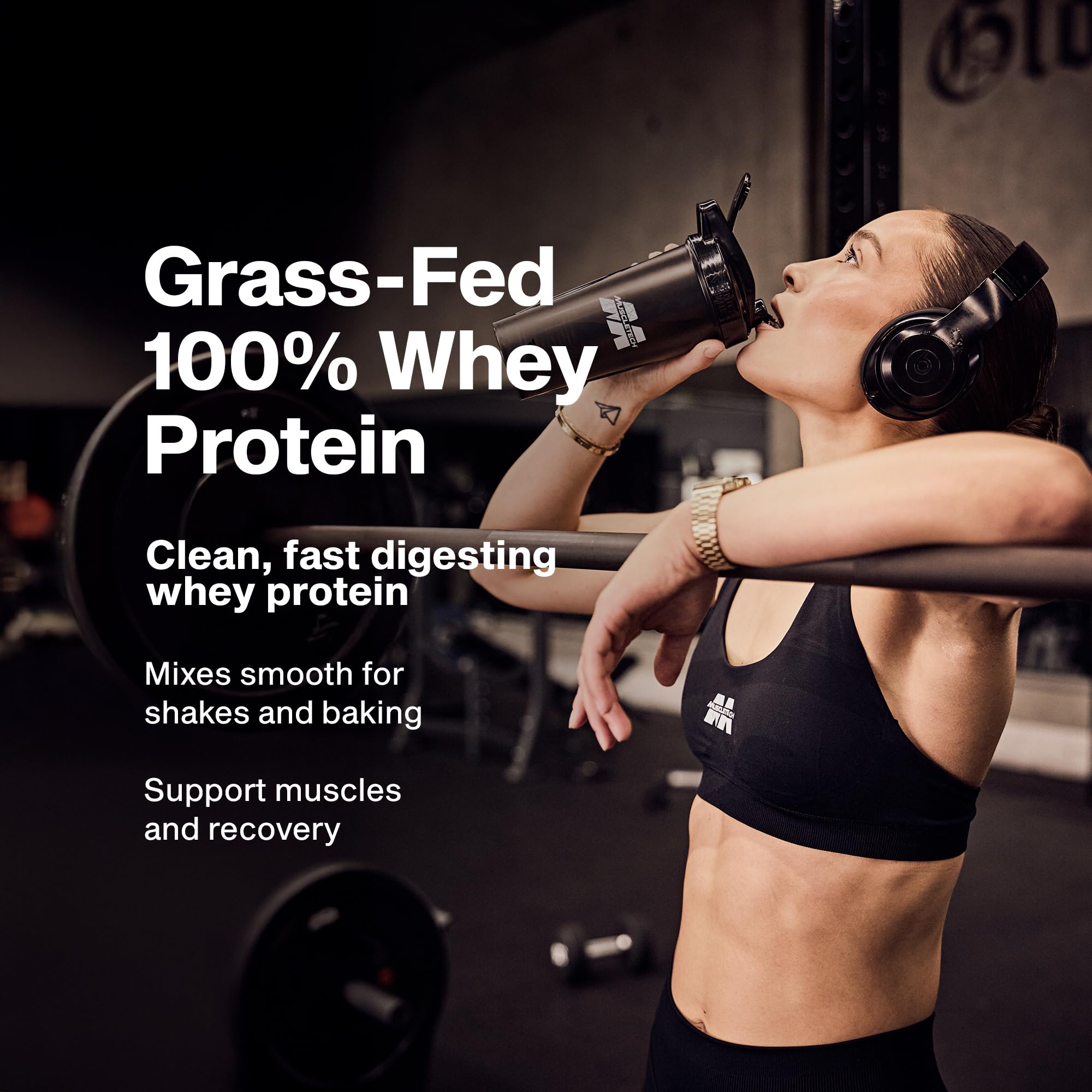 Muscletech Grass-Fed Whey Protein Powder (Deluxe Vanilla, 1.8 lb) - Smoothie & Milkshake Mix Supports Muscle Gain & Recovery - 20g Protein MuscleTech buy australia supplements