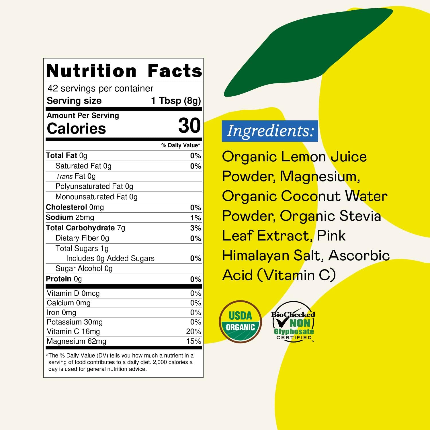 GOODONYA Organic Hydration Electrolyte Drink Mix, Certified Organic Hydration Powder, Non-GMO, Biochecked Glyphosate Free, Low Sugar, Lemonade Flavor, GOODONYA buy australia supplements