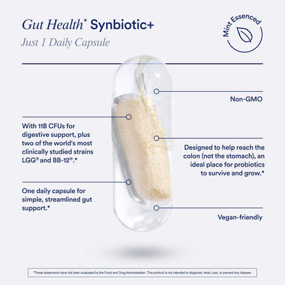 Ritual Synbiotic - Complete 3-in-1 Probiotic, Prebiotic, Postbiotic** - for Women and Men - to Support Gut, Digestive Health, Regularity, Bloating** - Vegan - One Daily Capsule - Mint - 30 Servings