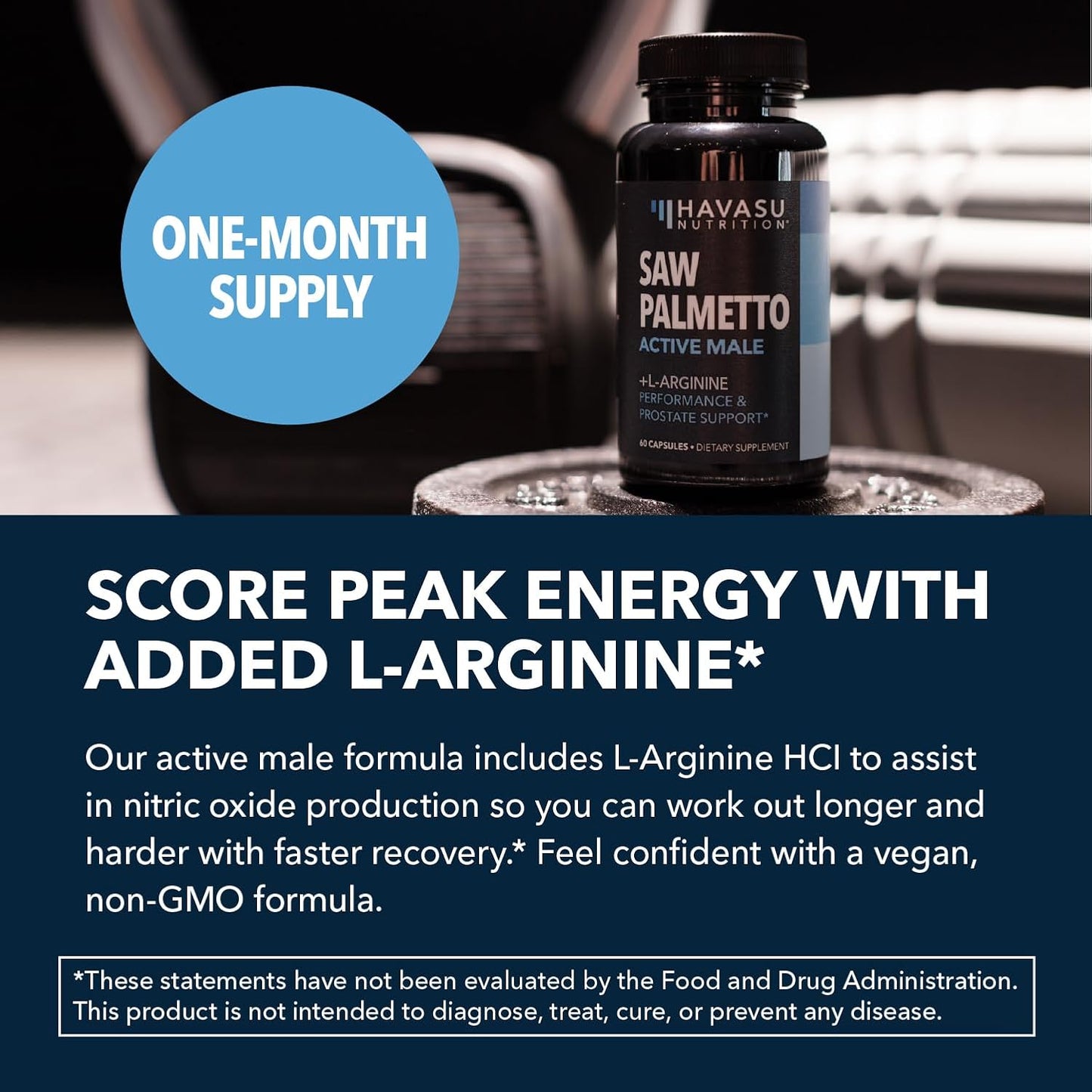 Saw Palmetto and L-Arginine for Men Capsules for Men's Health, 30 Servings | Vegan, Non-GMO Prostate Health Supplements for Men and Nitric Oxide Support, Urinary Tract Function and Endurance Support Gsupps Australia
