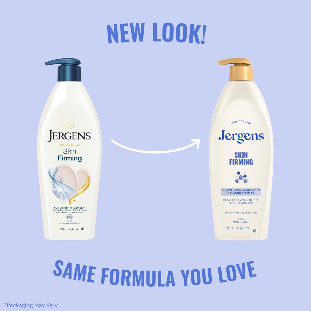 Jergens Skin Firming Body Lotion for Dry to Extra Dry Skin, Skin Tightening Cream with Collagen and Elastin, Dermatologist Tested, Hydralucence Blend Formula, 16.8 Oz Jergens