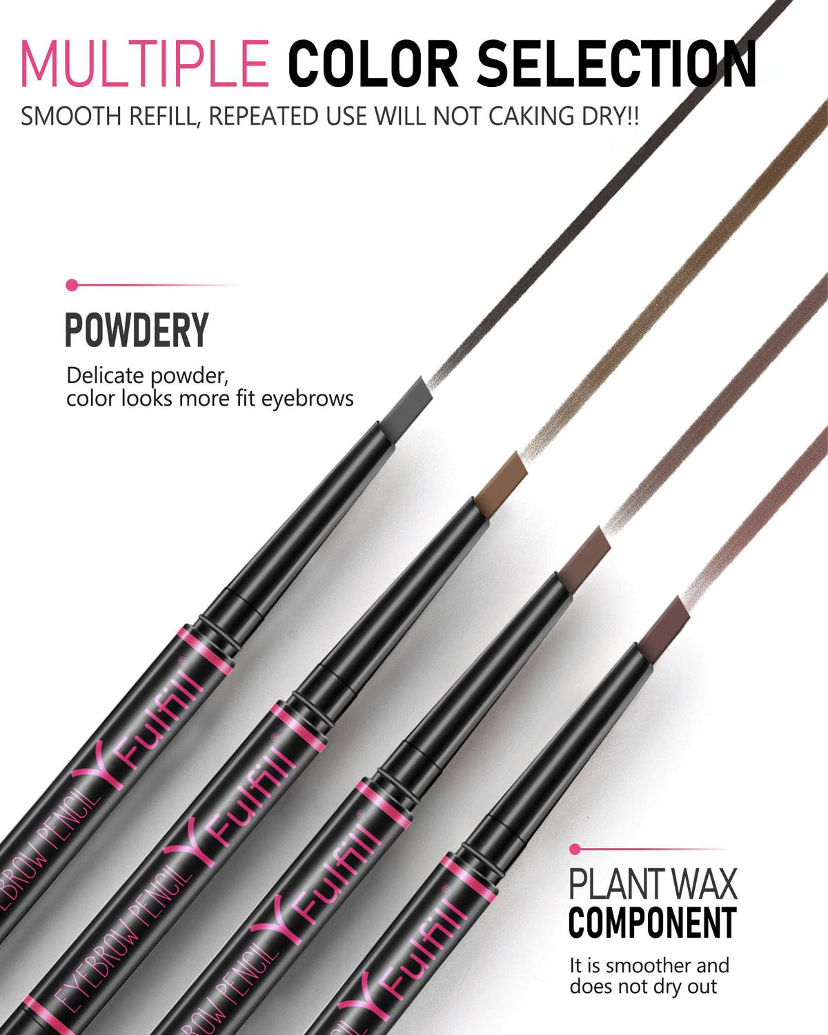 Yfulfill Gray Eyebrow Pencils for Older Women with Grey/Silver/White Hair YFulfill