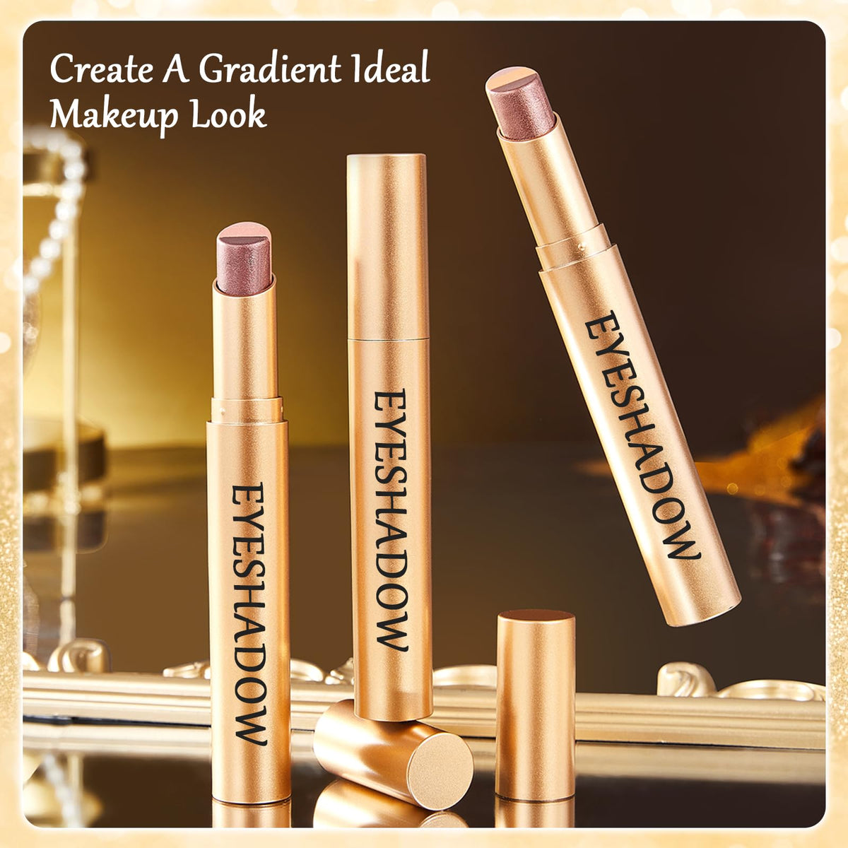 4Pcs Multi Color Eyeshadow Stick Set, 3 Color Gradient Shimmer Eye Shadow Re. Misoo