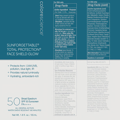 Colorescience, Total Protection Face Shield Glow, SPF 50, 1.8 Fl Oz Colorescience