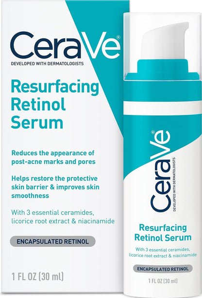 CeraVe Resurfacing Retinol Face Serum with Niacinamide, Pore Minimizer, 1oz CeraVe