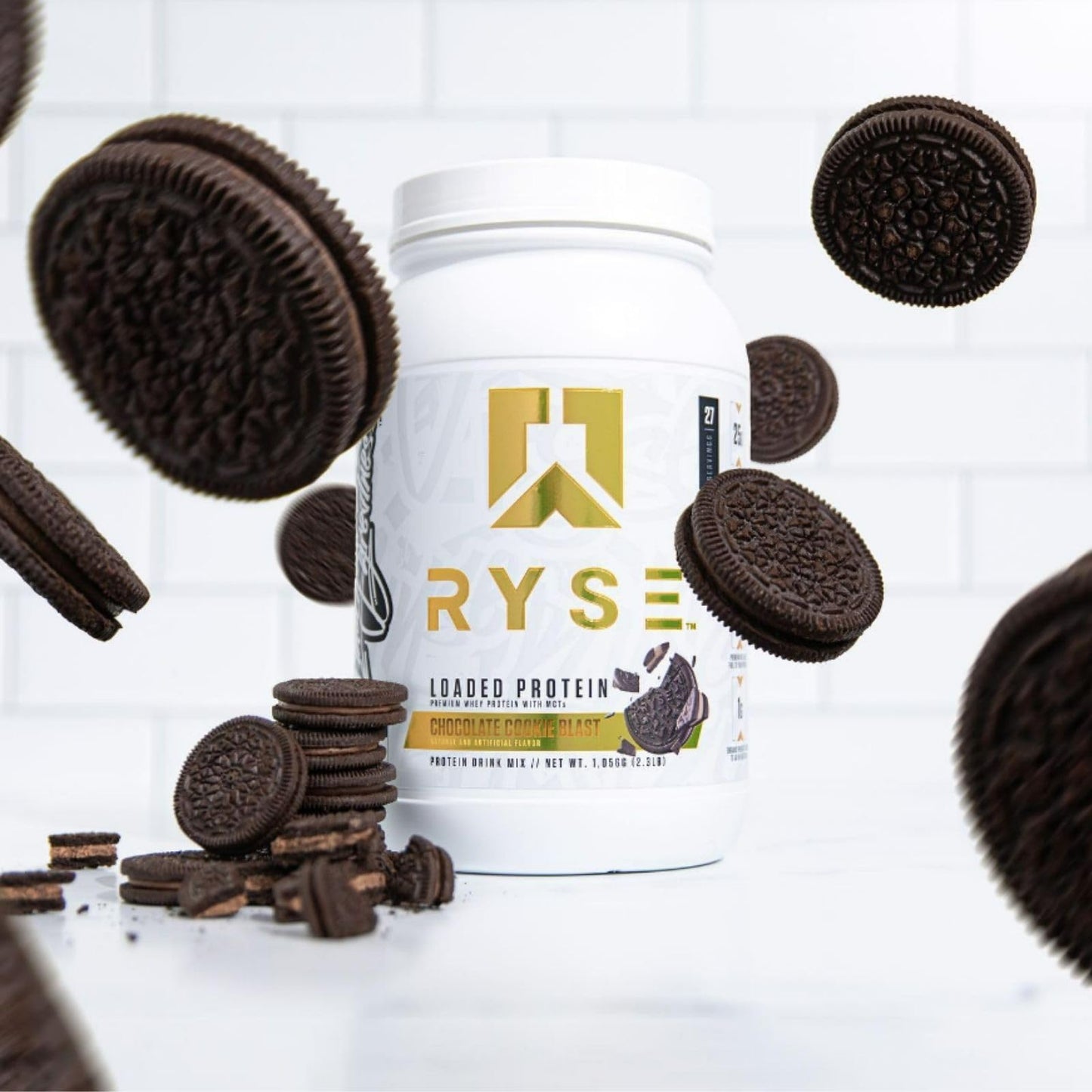 RYSE Loaded Protein Powder - Jet-Puffed Marshmallow - 25g Whey Protein Isolate & Concentrate with Prebiotic Fiber & MCTs - Low Carb, Low Sugar, Digestive-Friendly - 27 Servings / 2 lb Tub