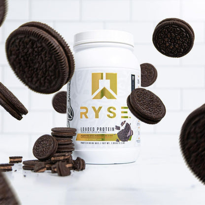 RYSE Loaded Protein Powder - Jet-Puffed Marshmallow - 25g Whey Protein Isolate & Concentrate with Prebiotic Fiber & MCTs - Low Carb, Low Sugar, Digestive-Friendly - 27 Servings / 2 lb Tub