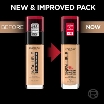 L'Oreal Paris Makeup Infallible Up to 32 Hour Fresh Wear Lightweight Foundation, 420 True Beige, 1 Fl Oz, Packaging May Vary L'Oreal Paris