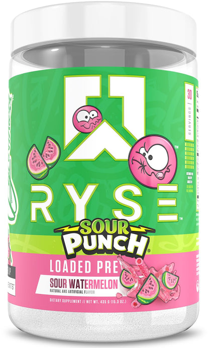 RYSE Loaded Pre Workout Powder - Strawberry Squeeze - Daily Pre-Workout for Men & Women with 390mg Caffeine, Beta Alanine, and Citrulline for Pump, Focus, and Energy - 30 Servings