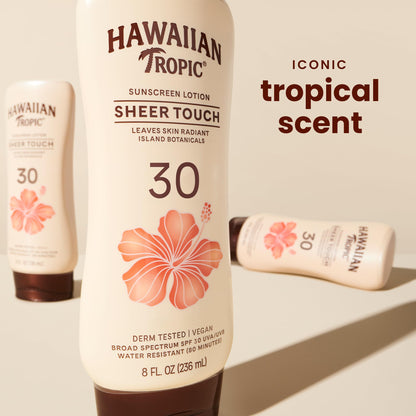 Hawaiian Tropic Sheer Touch Lotion Sunscreen, Moisturizing Broad-Spectrum Protection, SPF 30, Sun, Mango, 8 Oz Hawaiian Tropic