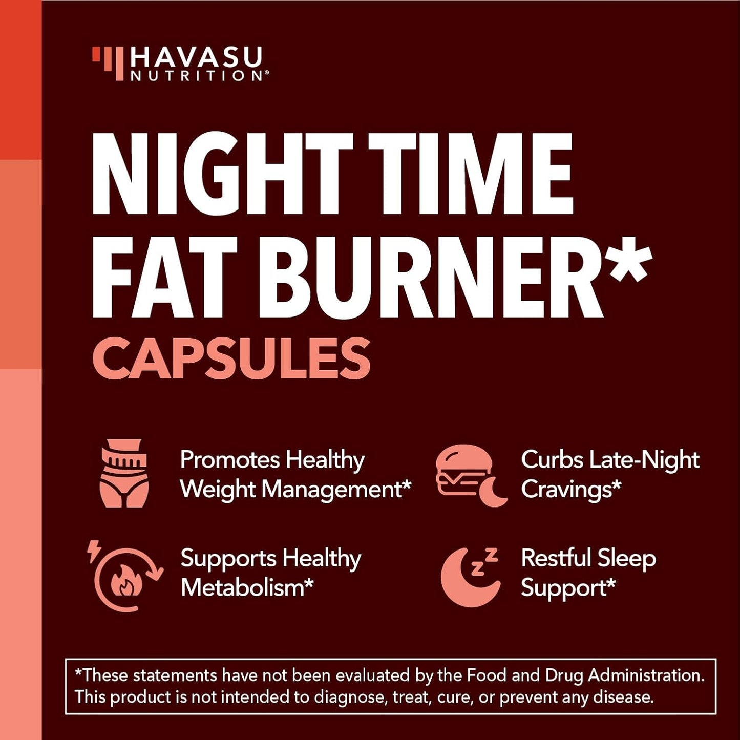 Night Time Fat Burner for Weight Loss Support for Men and Women, 60 Count | Appetite Suppressant and Overnight Metabolism Booster with Melatonin for Sleep Support, Vegan, Gluten Free, 60 Servings Gsupps Australia