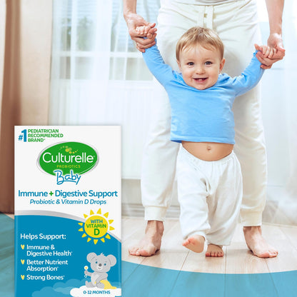 Culturelle Baby Probiotic Drops + Vitamin D, Immune & Digestive Health Support for Babies, Infants & Newborns 0-12 Months Culturelle