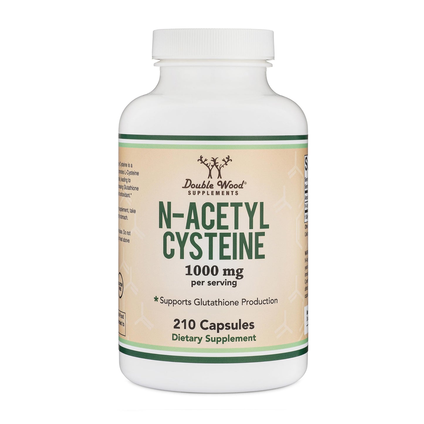 NAC Supplement (N-Acetyl Cysteine) - 99%+ Purity Tested - (1,000mg Per Serving 500mg Per Cap, 210 Capsules) (Third Party Tested) with Odor Masking Technology to Boost Glutathione Levels by Double Wood