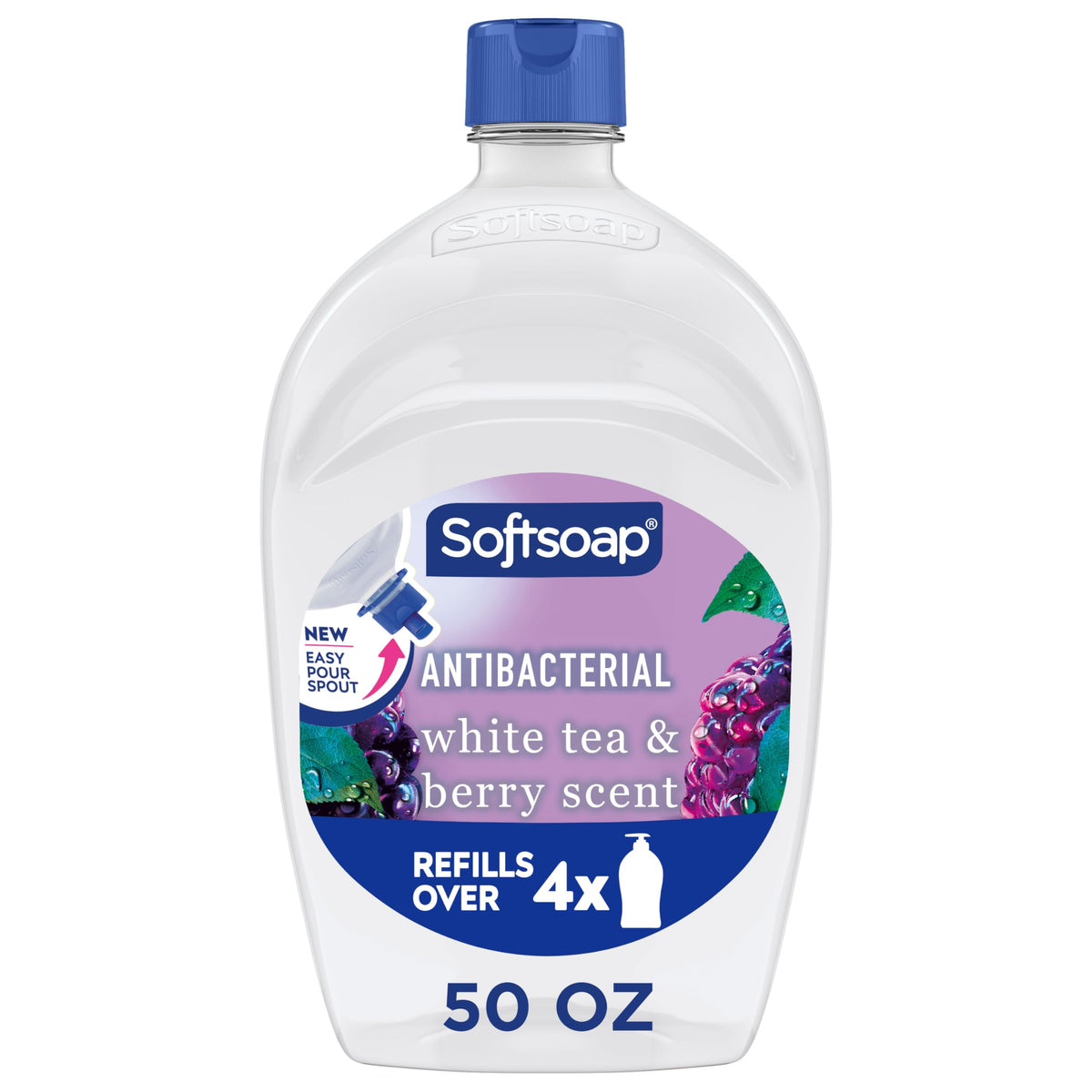 Softsoap Antibacterial Liquid Hand Soap, White Tea & Berry Scent, 50 fl oz Softsoap