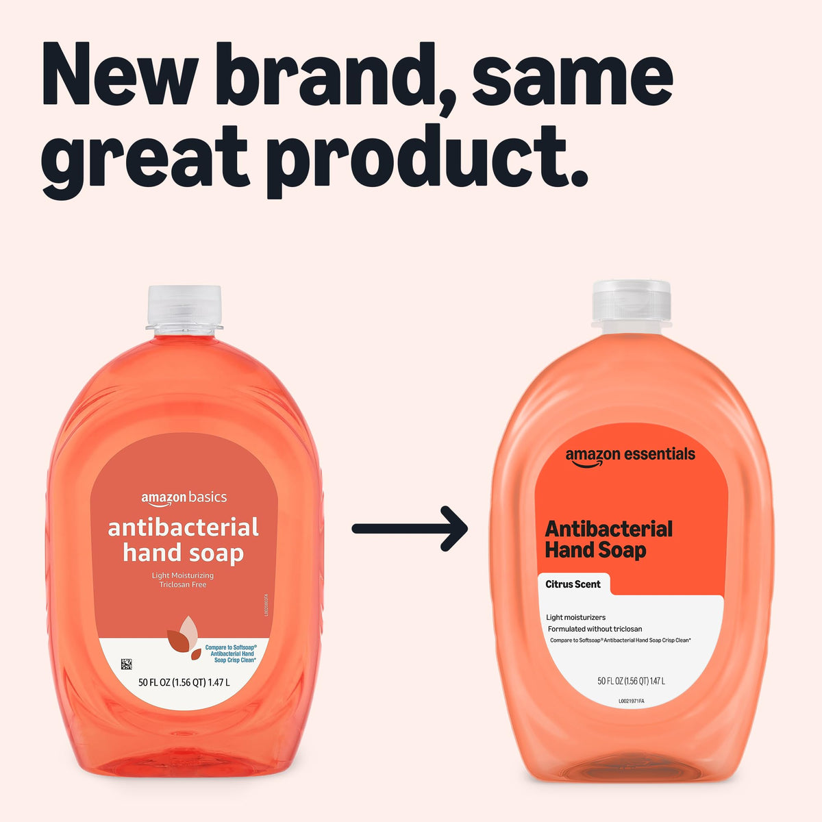 Amazon Basics Liquid Hand Soap Refill, Light Moisturizing, Triclosan-Free, Phthalate-Free, Paraben-Free, Citrus, 50 Fl Oz (Pack of 1) (Previously Solimo) Amazon Basics