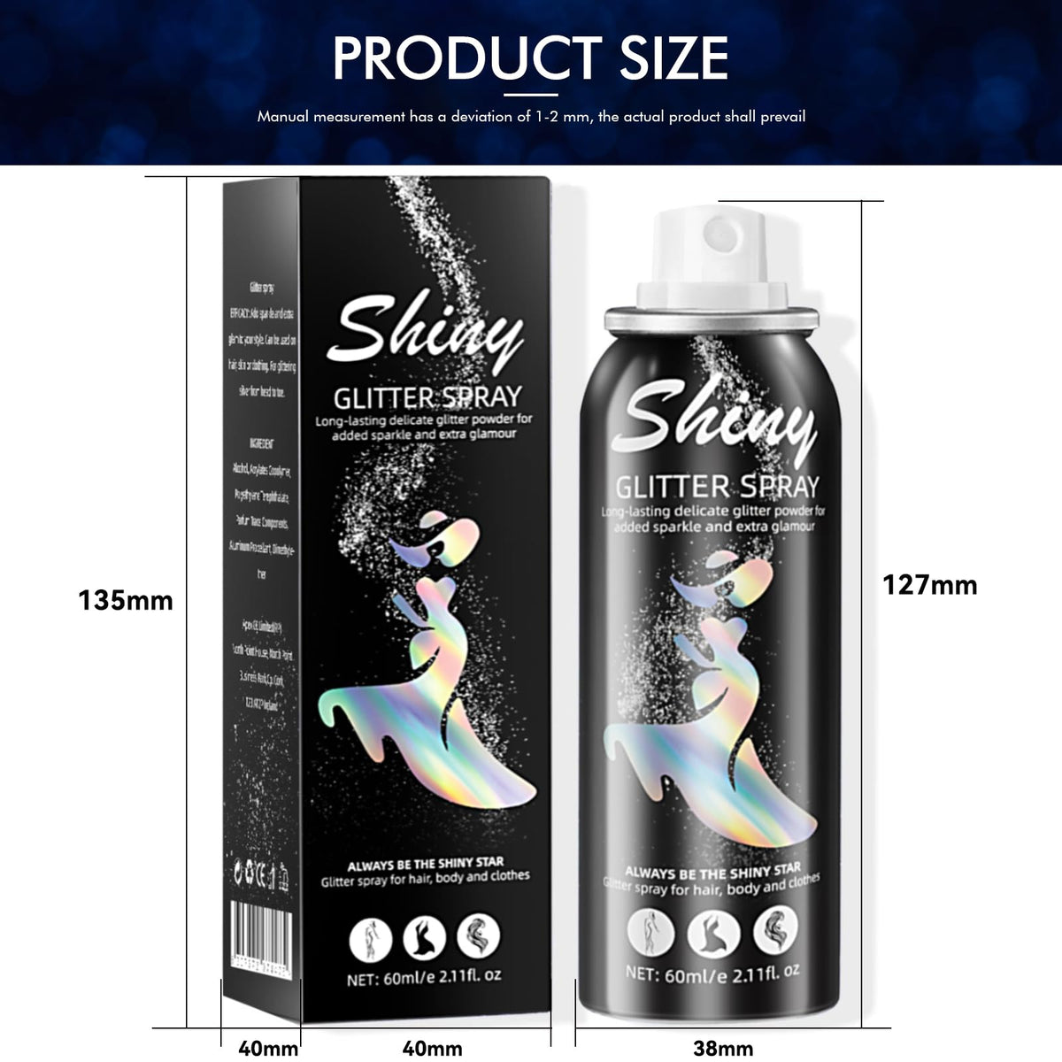 Ragkun Glitter Spray, Hair and Body Glitter Spray, Rave Makeup Ragkun