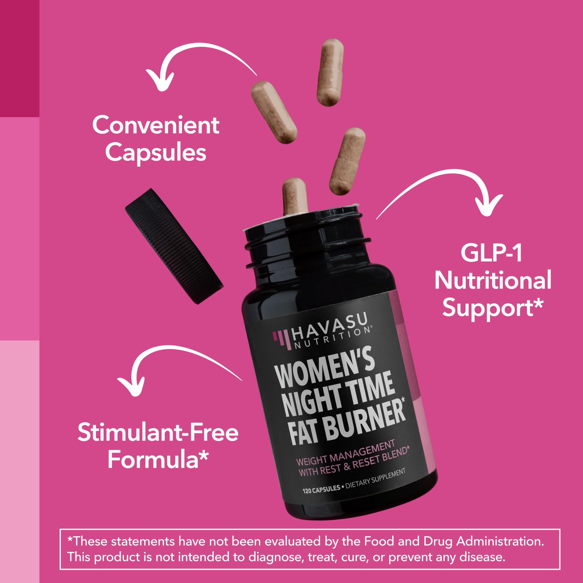 Night Time Fat Burner for Women, Belly Fat & Weight Loss Support, 60 Count | Appetite Suppressant and Overnight Metabolism Booster with Melatonin for Women, Vegan, Gluten Free, 60 Servings Gsupps Australia