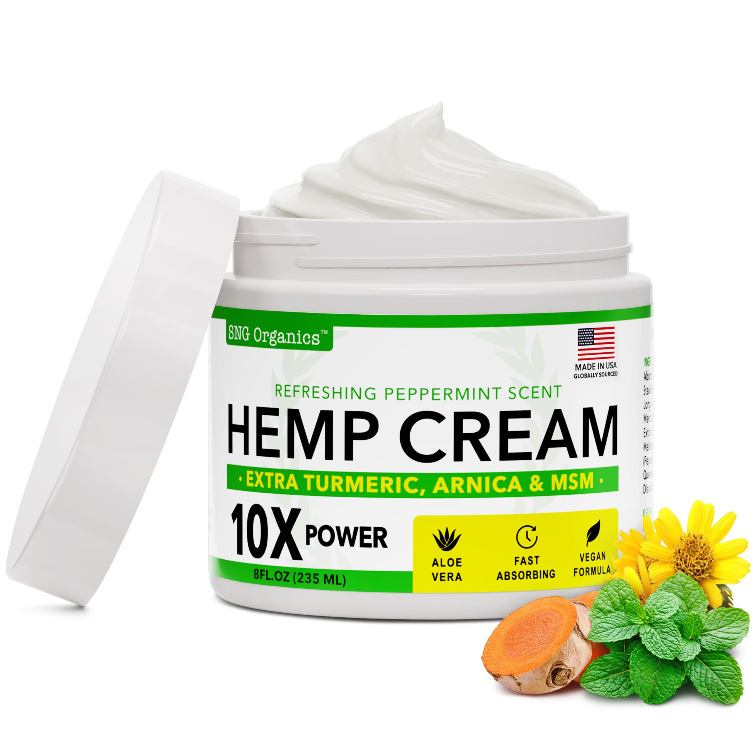 Super Natural Goods Hemp Cream with Hemp Oil, Turmeric, Arnica & Menthol – Botanical Cream with a Cooling Sensation for Localized Application (8oz) Super Natural Goods buy australia supplements